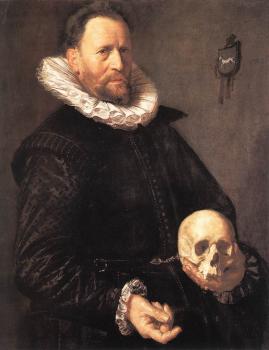 弗朗斯 哈爾斯 Portrait of a Man Holding a Skull